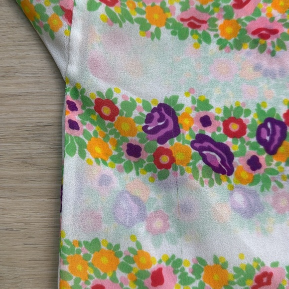 Vintage 70s Kaftan Lord & Taylor Maxi Dress Coverup Mumu Hippie Flower Child - Picture 11 of 16